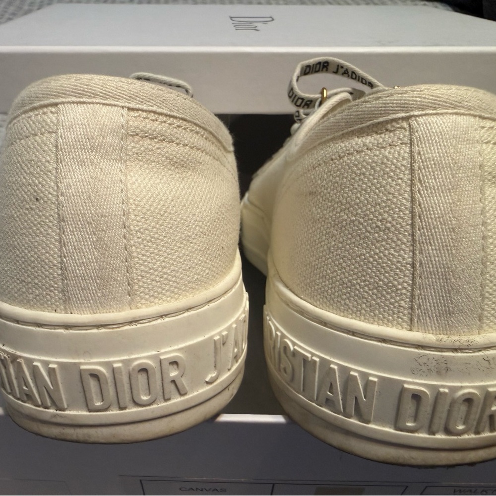 Dior Cream Sneakers with Black Accents - Picture 2 of 3
